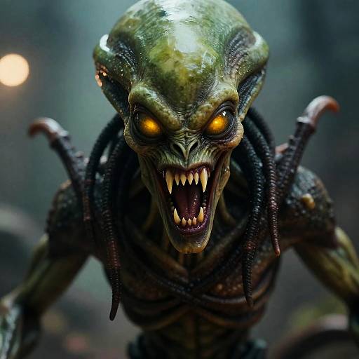 Intense Close-Up of a Terrifying Alien