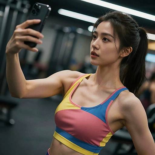 Cinematic Hasselblad Gym Selfie at Night