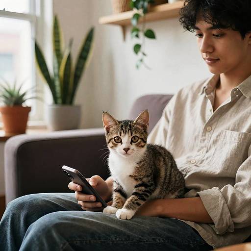 Cozy Urban-Bohemian Kitten Portrait