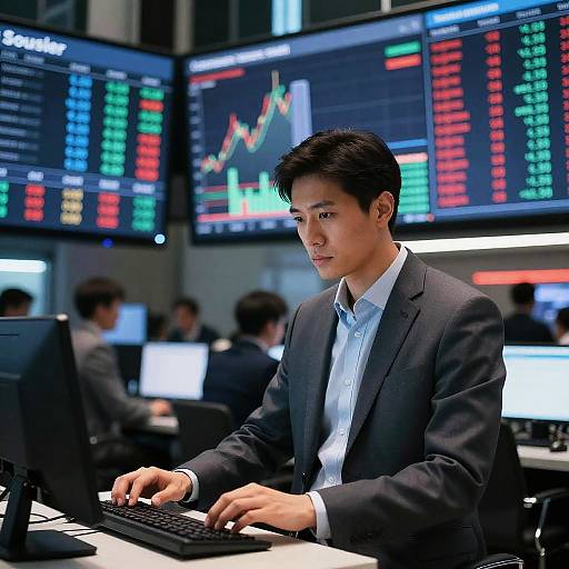 Boursier in Futuristic Stock Exchange