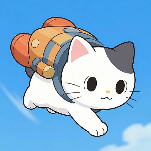 Toriyama Cat Jetpack Flight