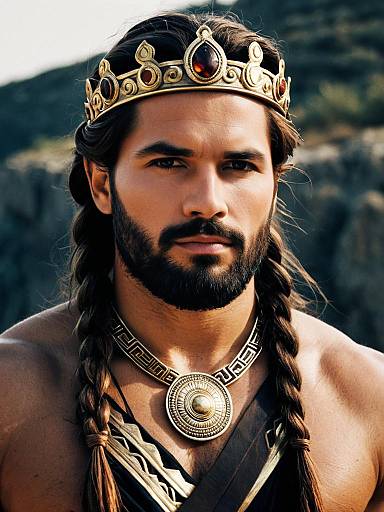 Realistic Helios Greek God Portrait