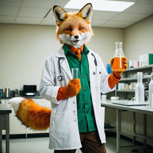 Furry Fox Boy in Lab Setting