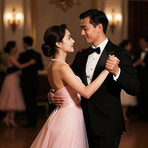 Elegant Dance in a Dimly Lit Room