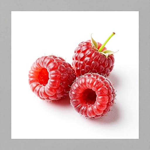 Vibrant Red Raspberries Close-Up