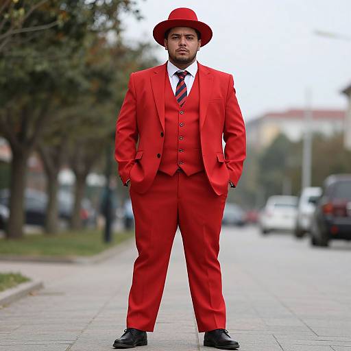 Plus Size Red Gangster Zoot Suit