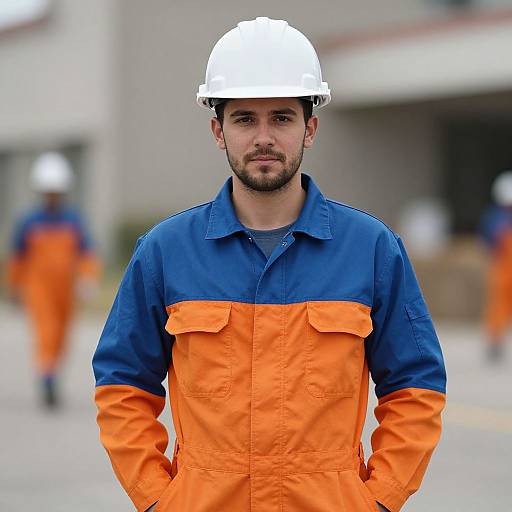 Realistic Male Worker in Safety Gear