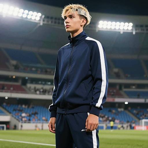 Young Athlete with Side Fringe Hairstyle