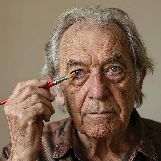 Intense Portrait of an Elderly Artist