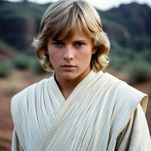 Young Blonde Man in White Tunic Outdoors