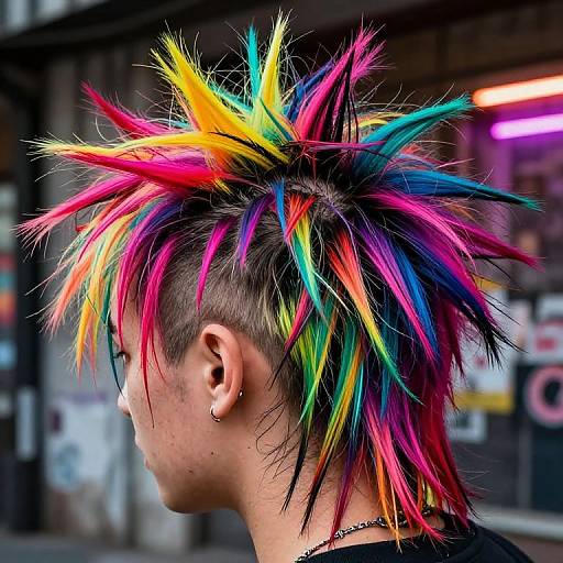 Vibrant Punk Rainbow Hair Chaos