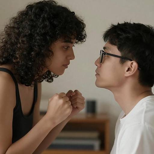 Intense Duo in Close-Up Profile Shot