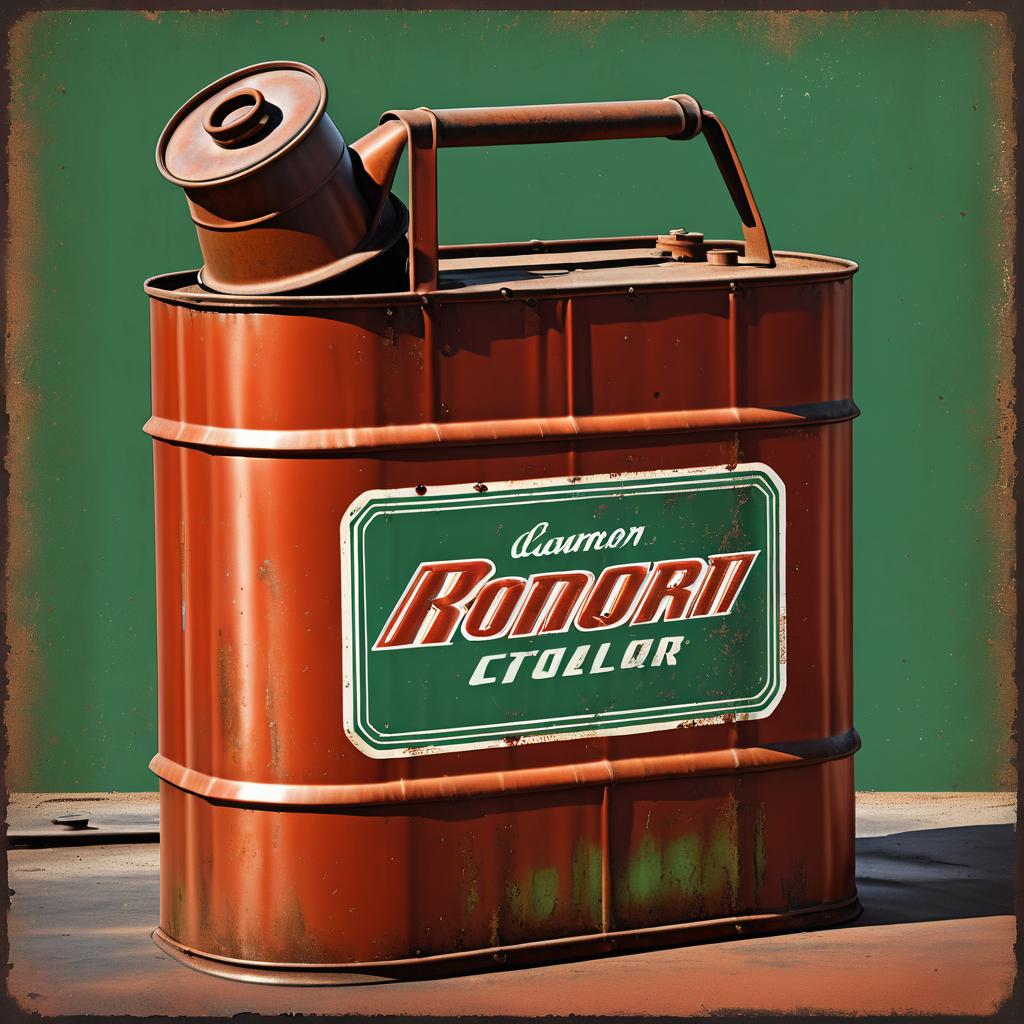 Vintage Industrial Charm Oil Can Poster