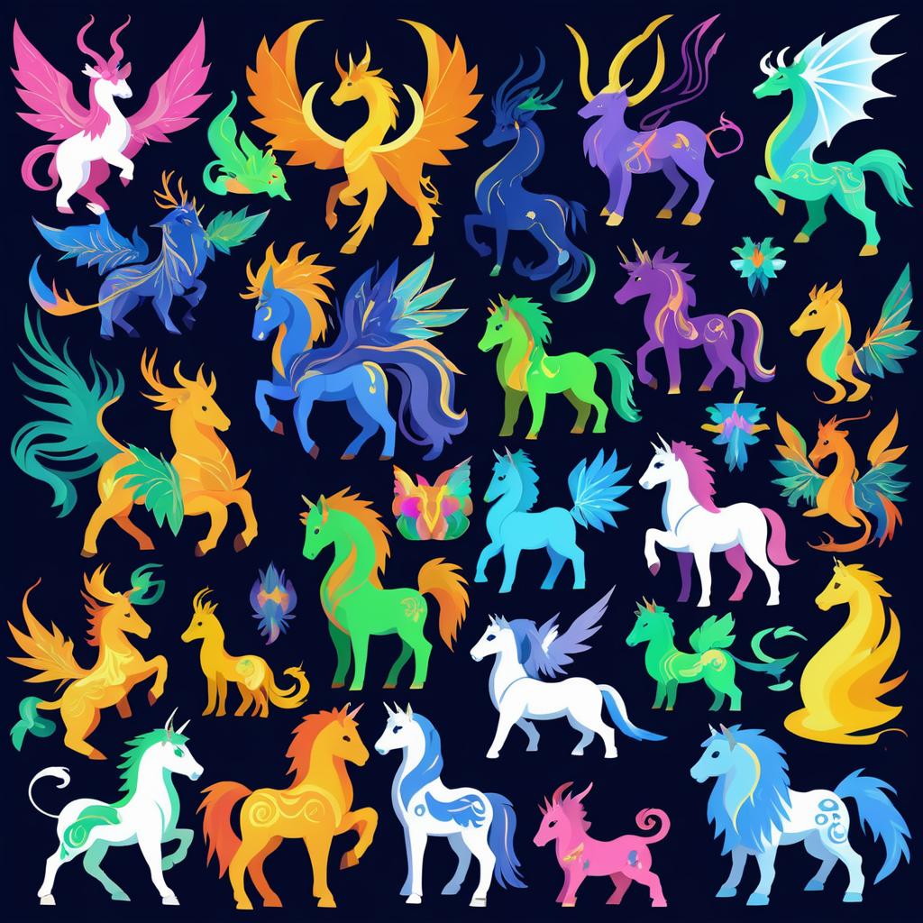 Mythical Creatures in MSPaint Artwork