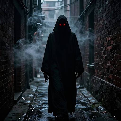 Swirling Smoke Ghost in Dark Alley