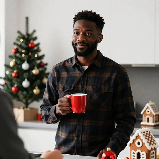 Joyful Moment in a Modern Kitchen