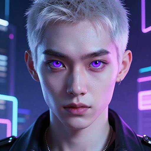 Futuristic Albino Cyberpunk Portrait