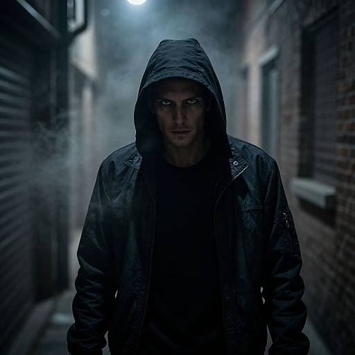 Shadowy Man in Urban Alley