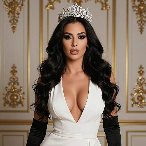 Regal Woman in Silver Tiara