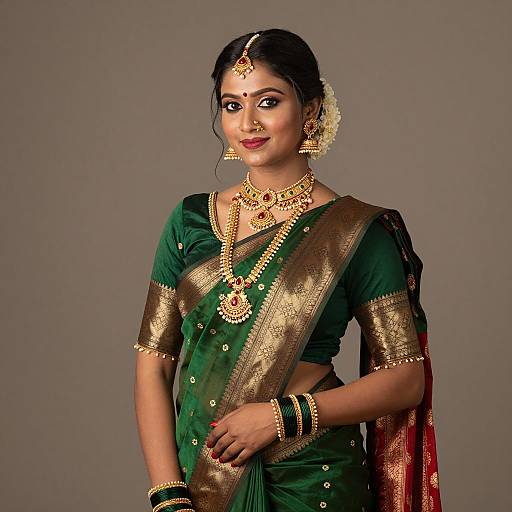 Elegant Indian Woman in Traditional Saree