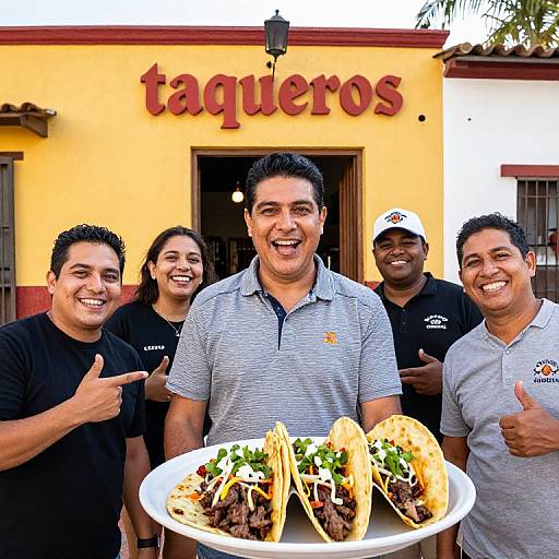 James Poses with Tijuana's Famous Taqueros