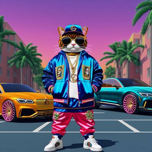 Ultra-Realistic Cat Rapper Embroidery Kit