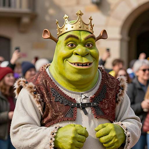 Festive Shrek King Harold Costume Scene