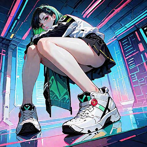 1990s Retrowave Tech Streetwear Night Portrait