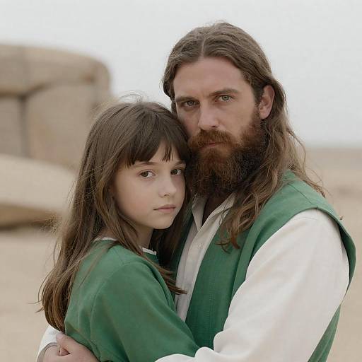 Tender Embrace: Man and Girl Portrait