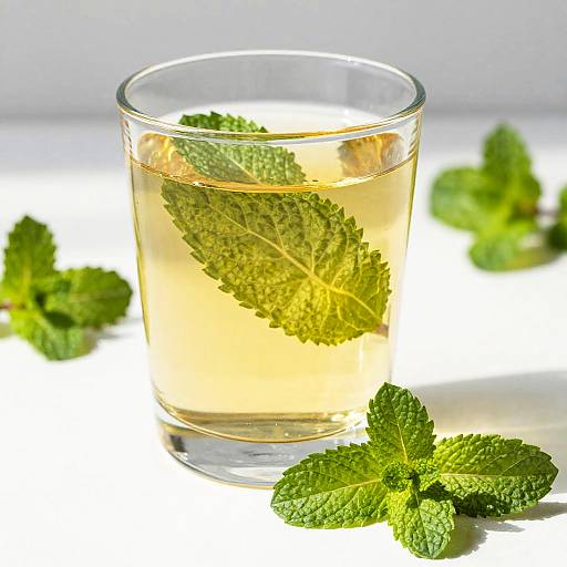 Minty Golden Drink in Sunlight