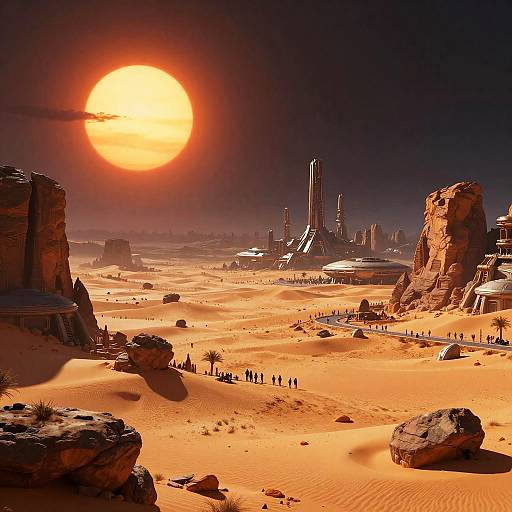 Star Wars Twin Suns Desert Landscape