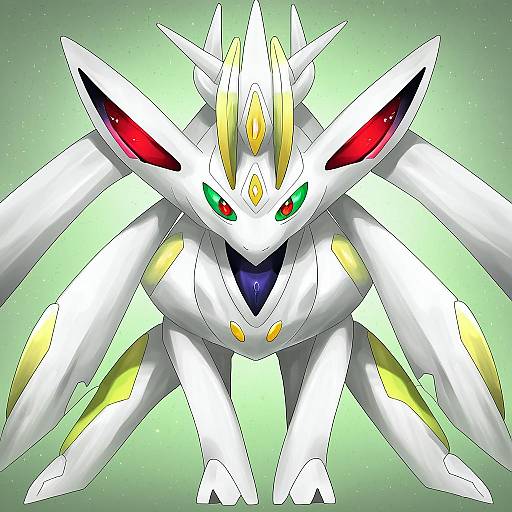 Illustration of Arceus, pokemon in the style of Nenobi (nenorium)
