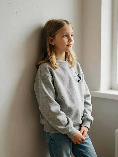 Thoughtful Girl in Cozy Minimalist Corner