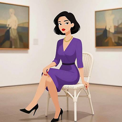 Elegant Woman in Crimson Dress