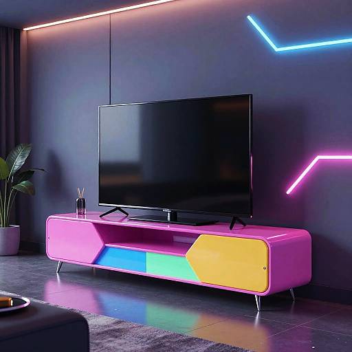 Futuristic Colorful TV Cabinet Design