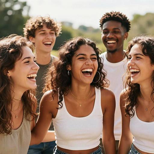 Diverse Friends Laughing Outdoors