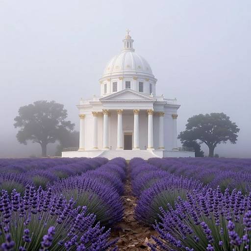 Surreal Foggy Lavender Museum
