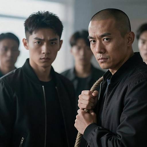 Tense Two-Men Rope Standoff Photograph