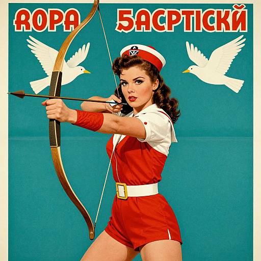 50s Soviet Sagittarius Archer Poster