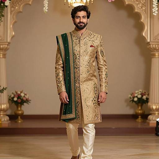 Indian Groom in Traditional Sherwani
