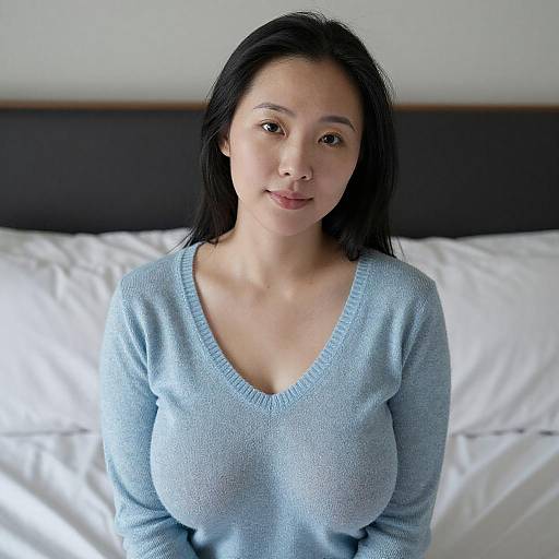 Portrait of Asian Woman in Sweater
