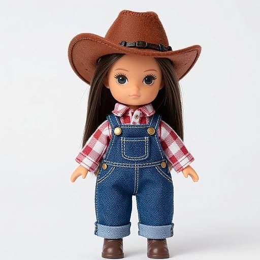 Cowboy Doll in Denim Overalls