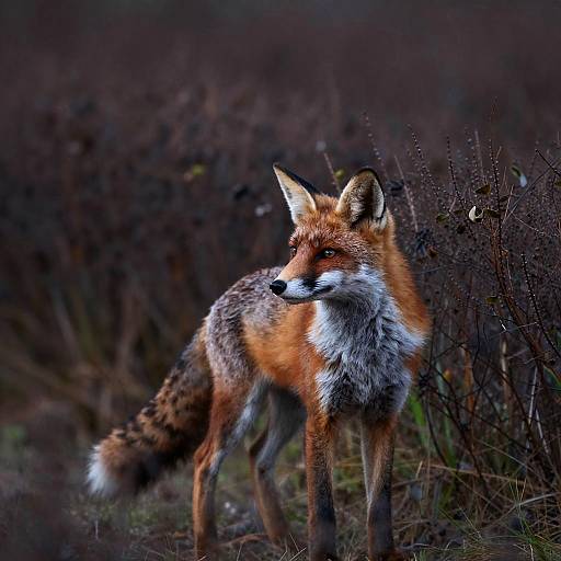Curious Fox in Evening Hedgerow