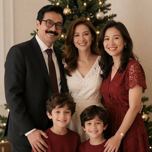 Warm Family Christmas Portrait