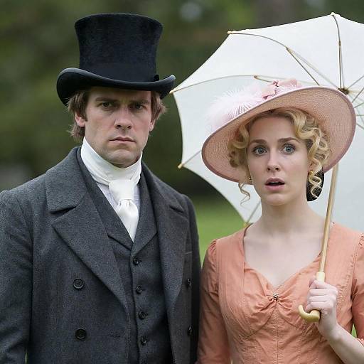 19th-Century Couple in Vintage Attire