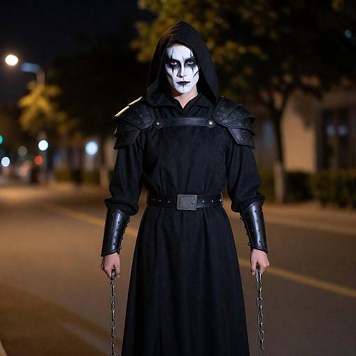 Night Hooded Figure with Chains and Armor