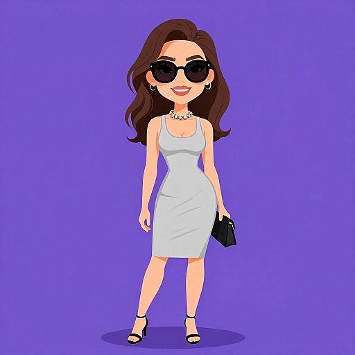 Stylish Woman in Light Grey Dress