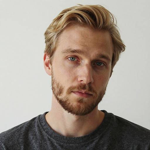 Realistic Blonde Bearded Portrait