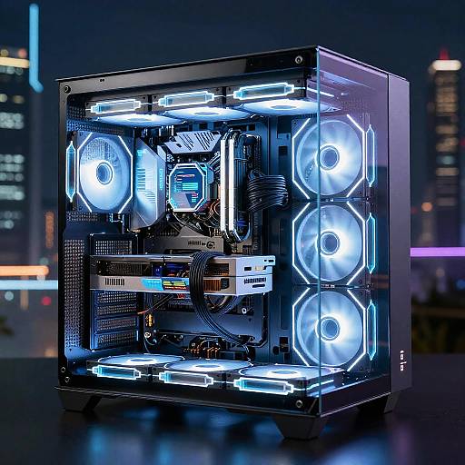 Futuristic Transparent PC with Holographics