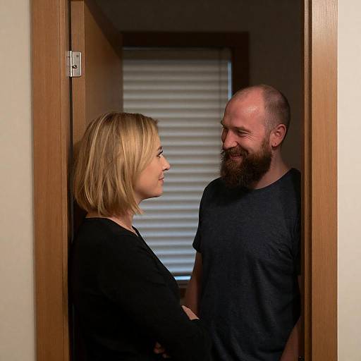 Intimate Moment in a Doorway